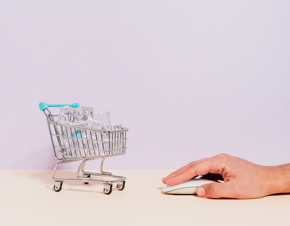 Ilustracion abstracta de tecnologia corporativa para tienda online B2B